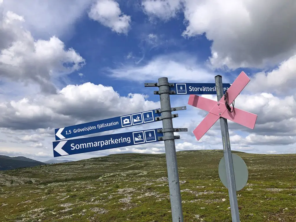 Mogelijke markeringen in Zweden op de trail